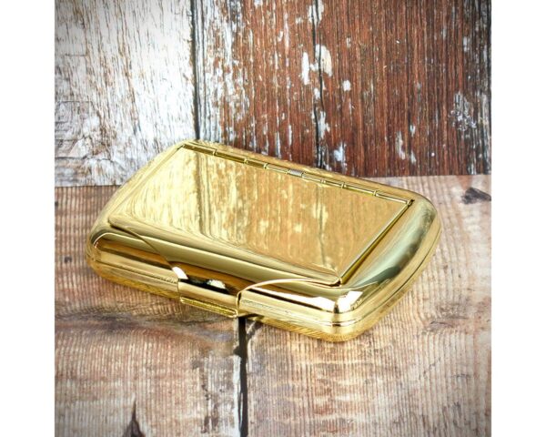 Tobacco Tin with Paper Holder – Gilt Finish